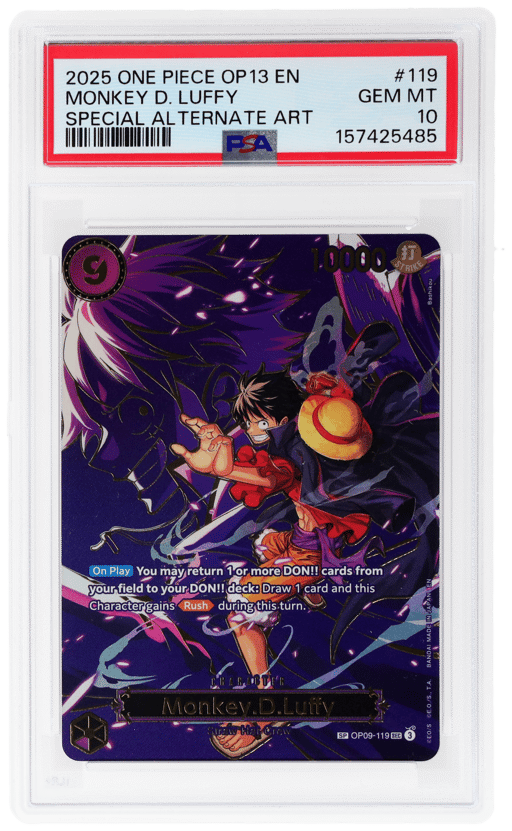 2025 One Piece Carrying On His Will Special Alternate Art Monkey D. Luffy #OP09119 PSA 10