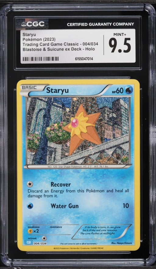 2023 Pokemon TCG Classic Collection Holo Staryu #4 CGC 9.5 MINT+