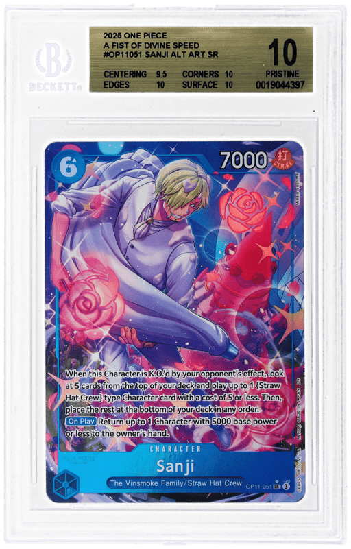 2025 One Piece A Fist of Divine Speed Alternate Art Sanji #OP11-051 BGS 10