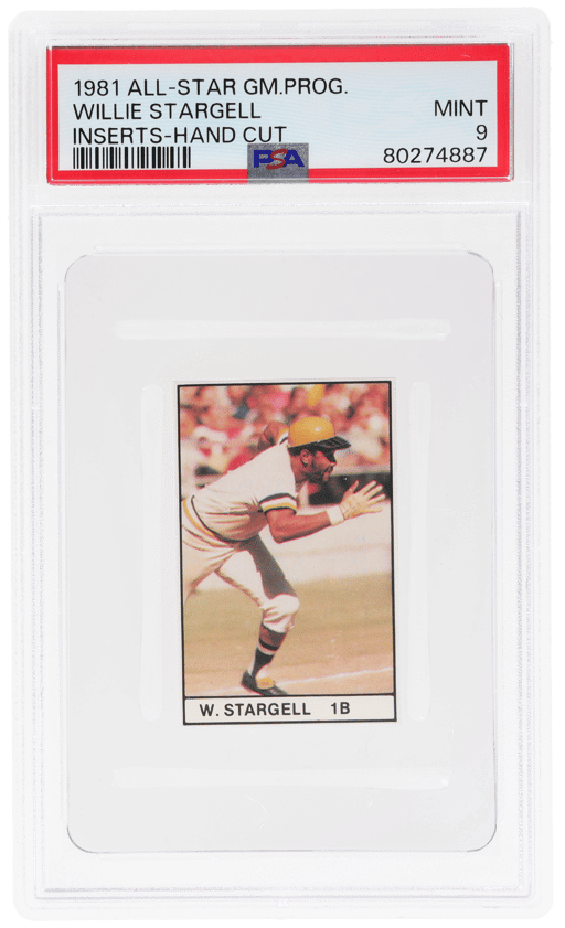 1981 All-Star Game Program Inserts Hand Cut Willie Stargell PSA 9