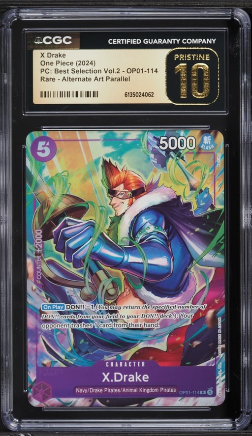 2024 One Piece Premium Collection Best Selection Alt Art X Drake #OP01-114 CGC 10 PRISTINE