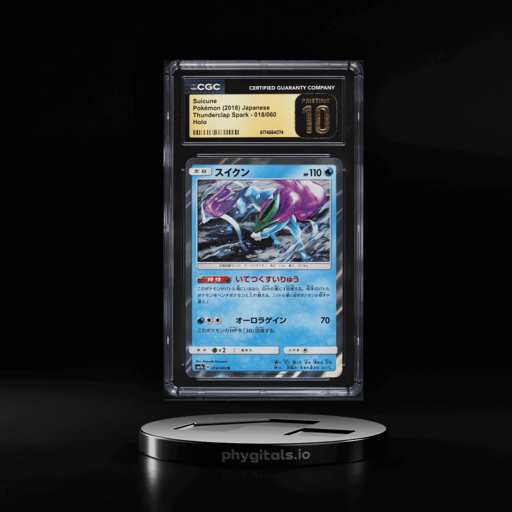 2018 Pokemon Japanese Sun & Moon Thunderclap Spark Holo Suicune #18 CGC 10 PRISTINE