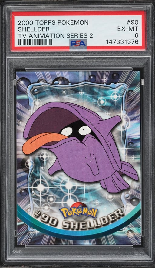 2000 Topps Pokemon TV Animation Series 2 Shellder #90 PSA 6 EXMT