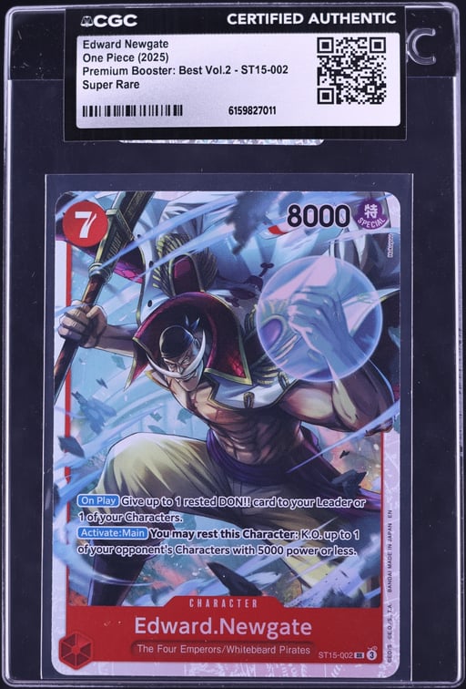 2025 One Piece Premium Booster Best Vol. 2 SR Edward Newgate #ST15-002 CGC AUTH