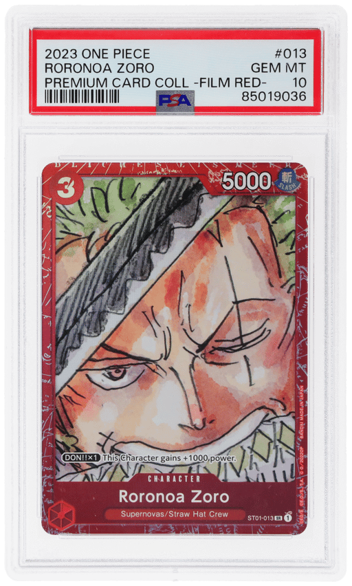 2023 One Piece Premium Card Collection Film Red Roronoa Zoro #ST01-013 PSA 10