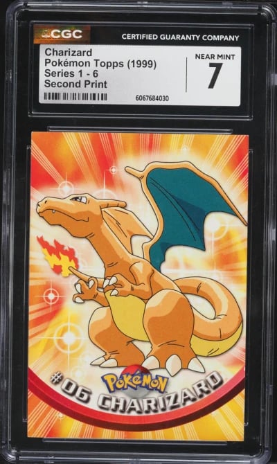 1999 Topps Pokemon Series 1 Charizard #6 CGC 7 NRMT