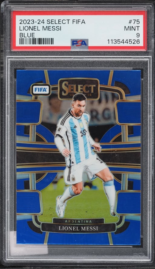 2023 Select FIFA Terrace Blue Lionel Messi #75 PSA 9 MINT