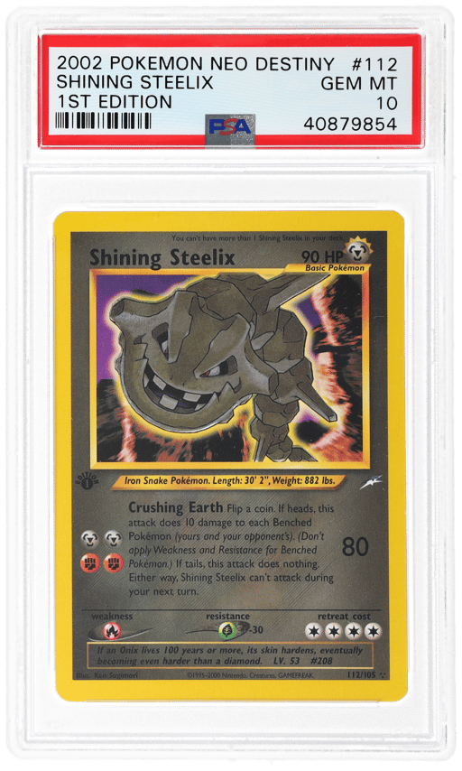 2002 Pokemon Neo Destiny 1st Edition Shining Steelix #112 PSA 10