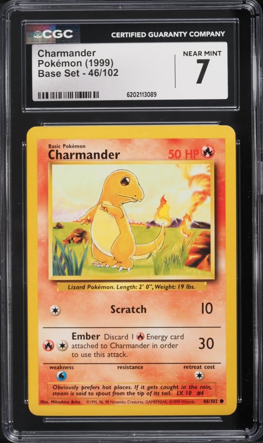 1999 Pokemon Base Set Charmander #46 CGC 7 NRMT