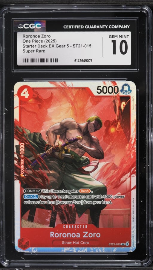 2025 One Piece Starter Deck EX Gear 5 SR Roronoa Zoro #ST21-015 CGC 10 GEM MINT