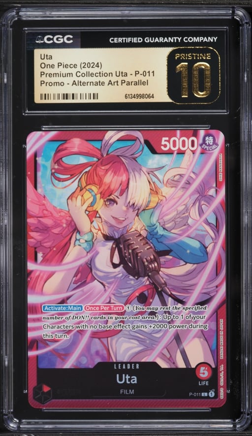 2024 One Piece Premium Collection Leader Uta #P-011 CGC 10 PRISTINE