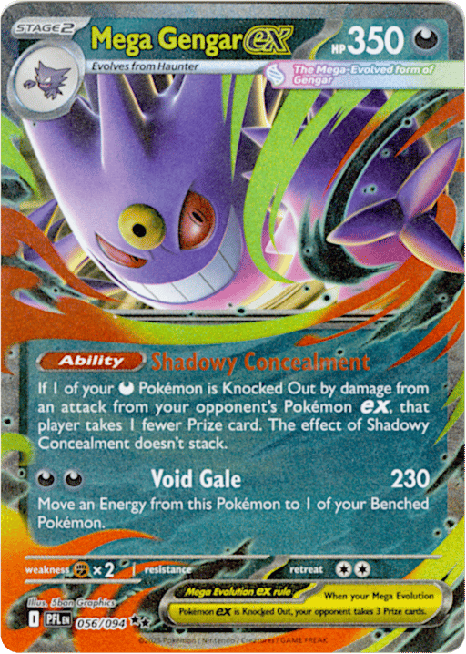 2025 Mega Gengar ex #56 Phantasmal Flames