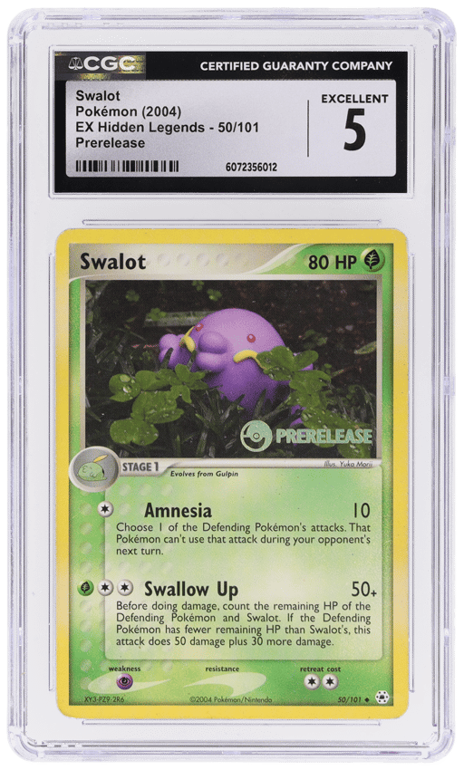 2004 Pokemon Ex Hidden Legends Prerelease Swalot #50 CGC 5