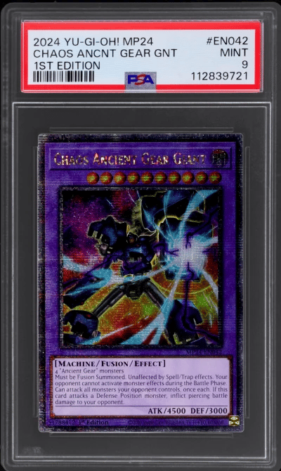 2024 Yu-Gi-Oh! 25th Anniversary Tin: Dueling Mirrors 1st Edition Chaos Ancient Gear Giant #EN042 PSA 9