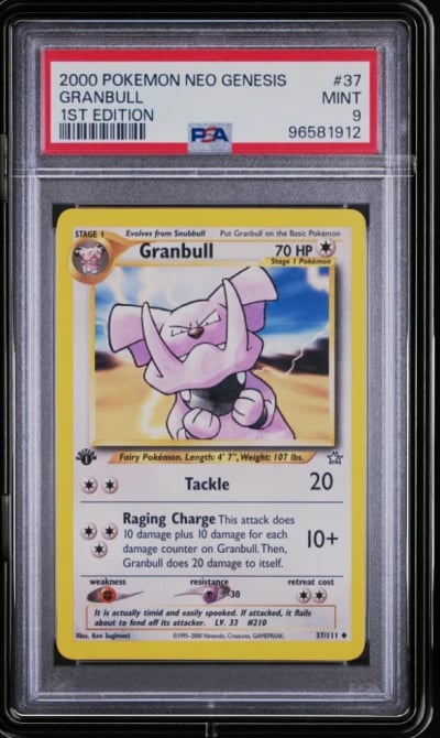 2000 POKEMON NEO GENESIS 1ST ED #37 GRANBULL PSA 9