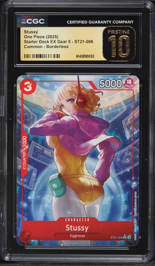 2025 One Piece Starter Deck EX Gear 5 Borderless Alt Art Stussy #ST21-006 CGC 10 PRISTINE