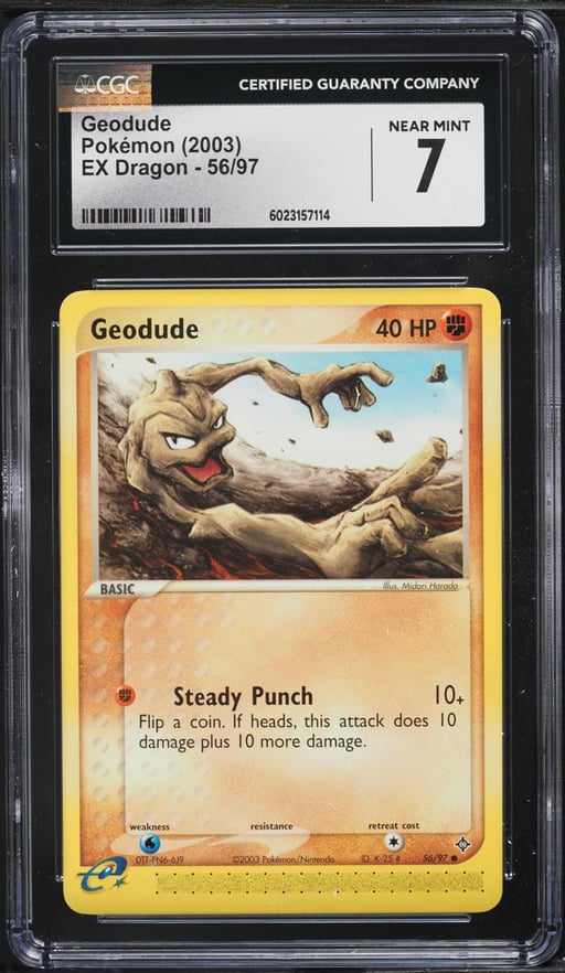 2003 Pokemon EX Dragon Geodude #56 CGC 7 NRMT