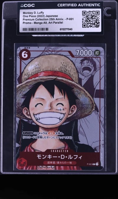 2022 One Piece Japanese Promo Premium 25th Manga Art Monkey D. Luffy #P-001 CGC AUTH