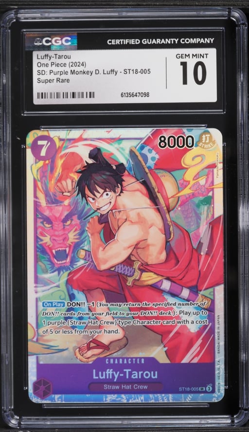 2024 One Piece Japanese SD Purple Monkey D. Luffy SR Luffy-Tarou #ST18-005 CGC 10 GEM MINT