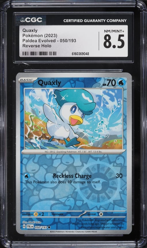 2023 Pokemon Scarlet & Violet Paldea Evolved Reverse Holo Quaxly #050 CGC 8.5 NM-MT+