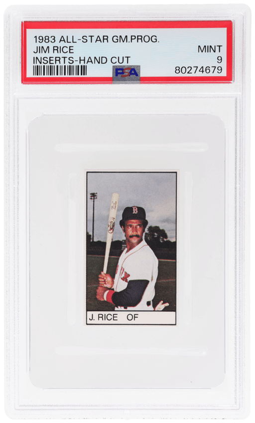 1983 All-Star Game Program Inserts Hand Cut Jim Rice PSA 9