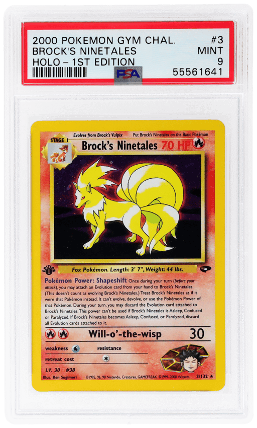 2000 Pokemon Gym Challenge 1st Edition Holo Brock's Ninetales #3 PSA 9