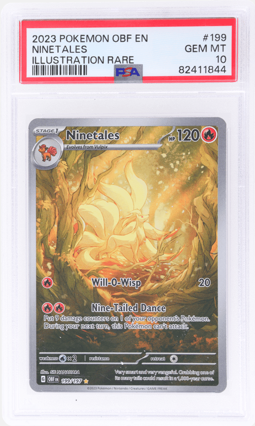 2023 Pokemon Scarlet and Violet Obsidian Flames Illustration Rare Ninetales #199 PSA 10