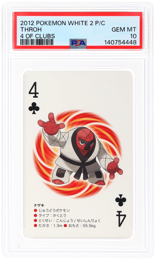 2012 Pokemon White 2 Playing Cards 4 of Clubs Throh PSA 10