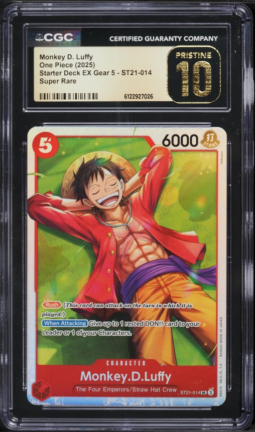 2025 One Piece Starter Deck EX Gear 5 SR Monkey D. Luffy #ST21-014 CGC 10 PRISTINE