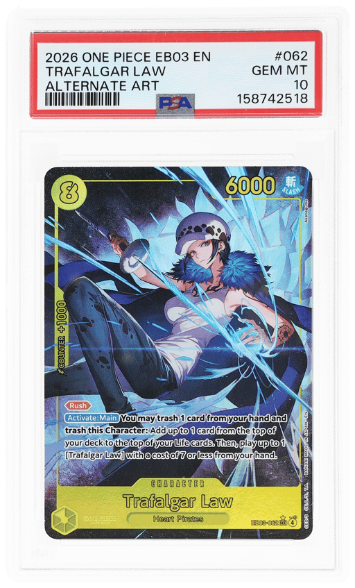 2026 One Piece Extra Booster Heroines Edition Alternate Art Trafalgar Law #062 PSA 10