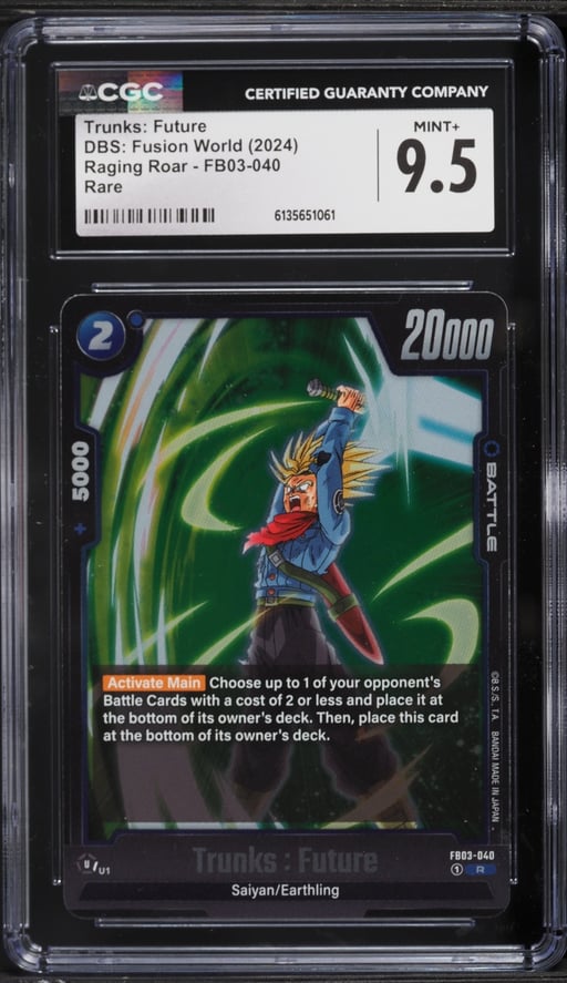 2024 DBS Japanese Fusion World Raging Roar Trunks: Future #FB03-040 CGC 9.5 MINT+