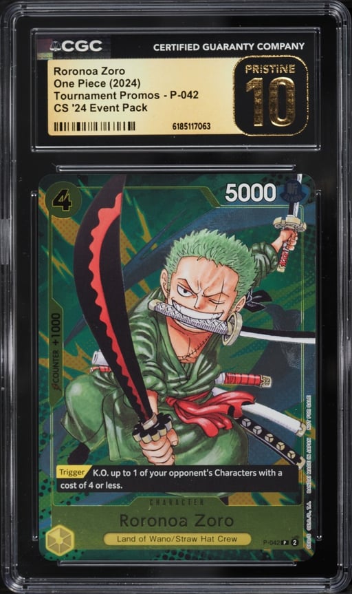 2024 One Piece Promo Championship Event Pack Roronoa Zoro #P-042 CGC 10 PRISTINE