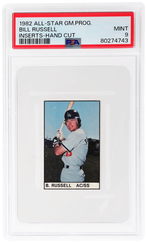 1982 All Star Game Program Inserts Hand Cut Bill Russell PSA 9