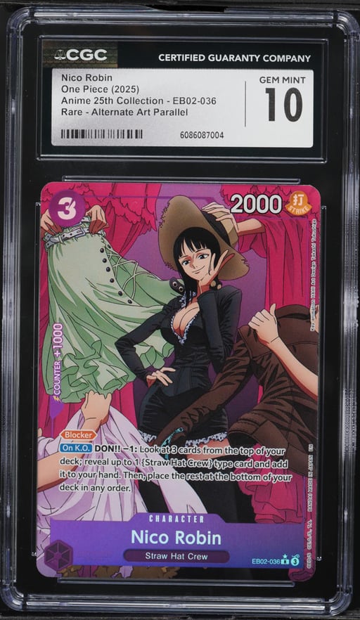 2025 One Piece Anime 25th Collection Alt Art Nico Robin #EB02-036 CGC 10 GEM MINT