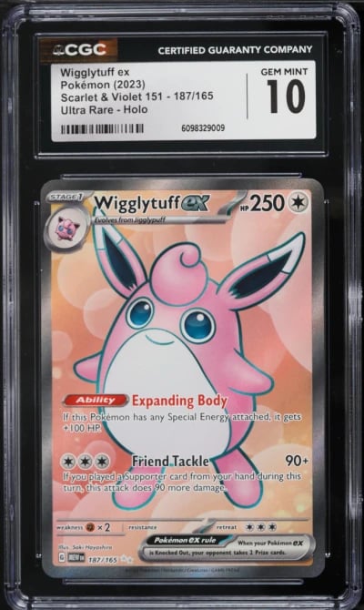 2023 Pokemon Scarlet & Violet 151 Full Art Wigglytuff ex #187 CGC 10 GEM MINT