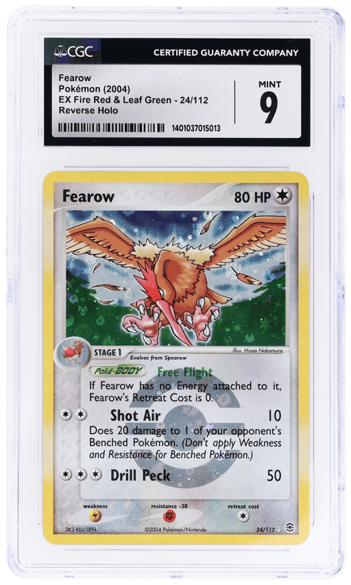 2004 Pokemon Ex Fire Red Leaf Green Reverse Holo Fearow #24 CGC 9