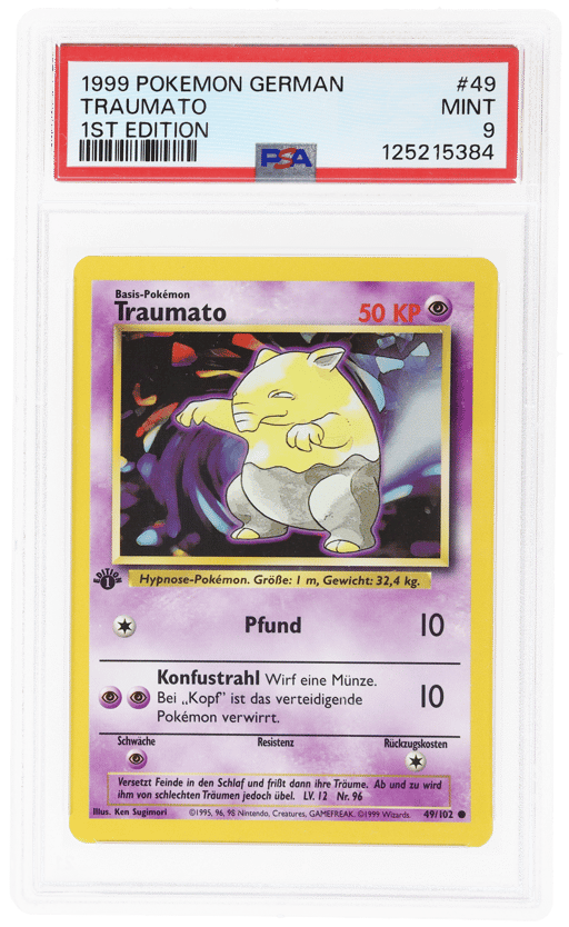 1999 Pokemon Base Set German 1st Edition Drowzee #49 PSA 9