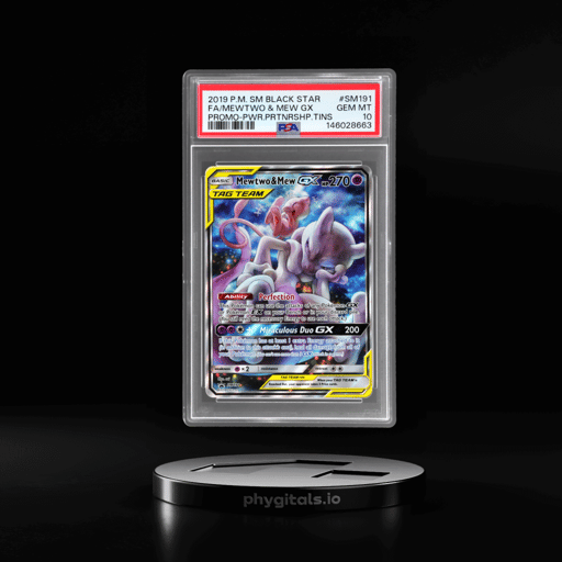 2019 Pokemon Sun and Moon Black Star Promo Power Partnership Tins Mew/Mewtwo Gx #SM191 PSA 10