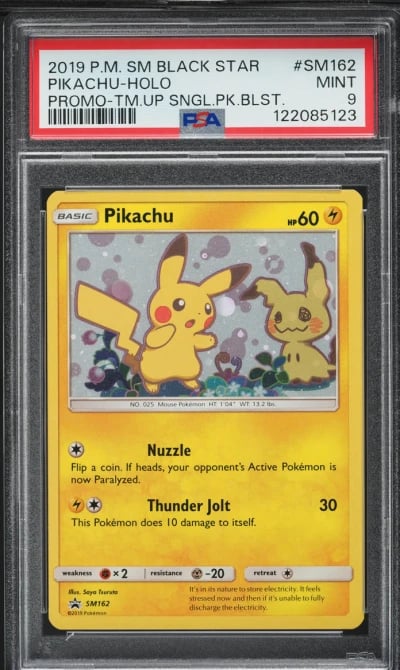 2019 Pokemon SM Black Star Promo Single Pack Pikachu #SM162 PSA 9 MINT