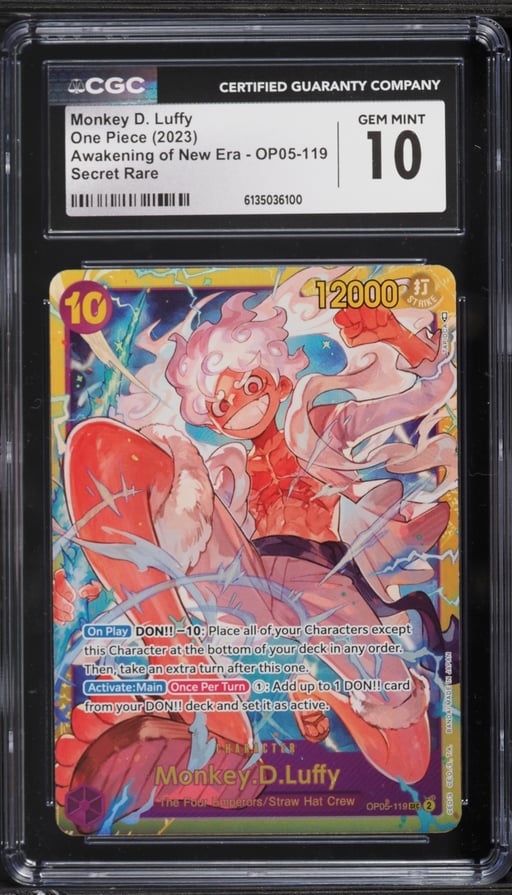 2023 One Piece Awakening Of New Era SEC Monkey D. Luffy #OP05-119 CGC 10 GEM MINT