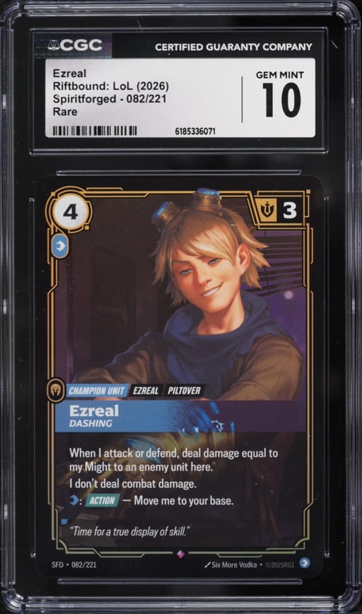 2026 Riftbound League Of Legends LoL Spiritforged Ezreal #82 CGC 10 GEM MINT