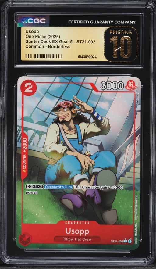 2025 One Piece Starter Deck EX Gear 5 Borderless Alt Art Usopp #ST21-002 CGC 10 PRISTINE