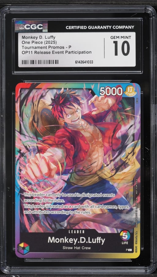 2025 One Piece Promo OP11 Release Event Participation Leader Monkey D. Luffy #P CGC 10 GEM MINT