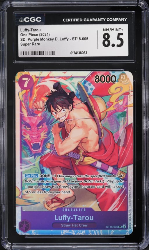 2024 One Piece Japanese SD Purple Monkey SR Luffy-Tarou #ST18-005 CGC 8.5 NM-MT+