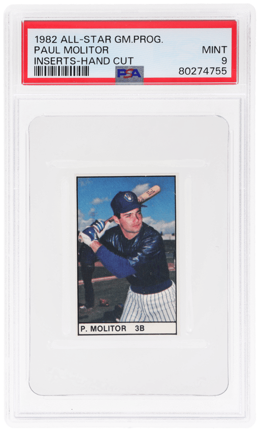1982 All-Star Game Program Inserts Hand Cut Paul Molitor PSA 9
