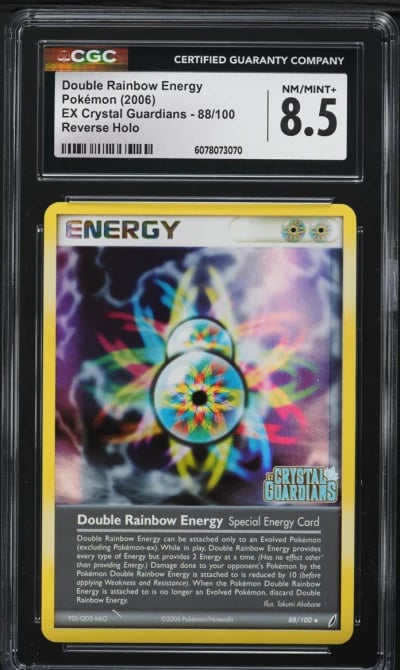 2006 Pokemon EX Crystal Guardians Reverse Holo Double Rainbow Energy #88 CGC 8.5