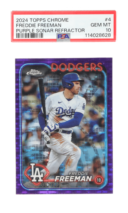 2024 Topps Chrome Purple Sonar Refractor Freddie Freeman #4 82/275 PSA 10