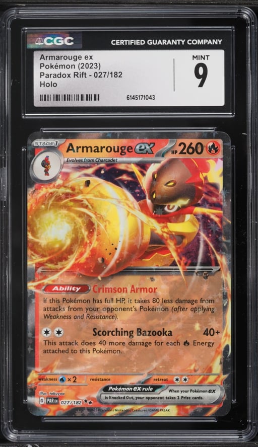 2023 Pokemon Scarlet & Violet Paradox Rift Holo Armarouge ex #27 CGC 9 MINT