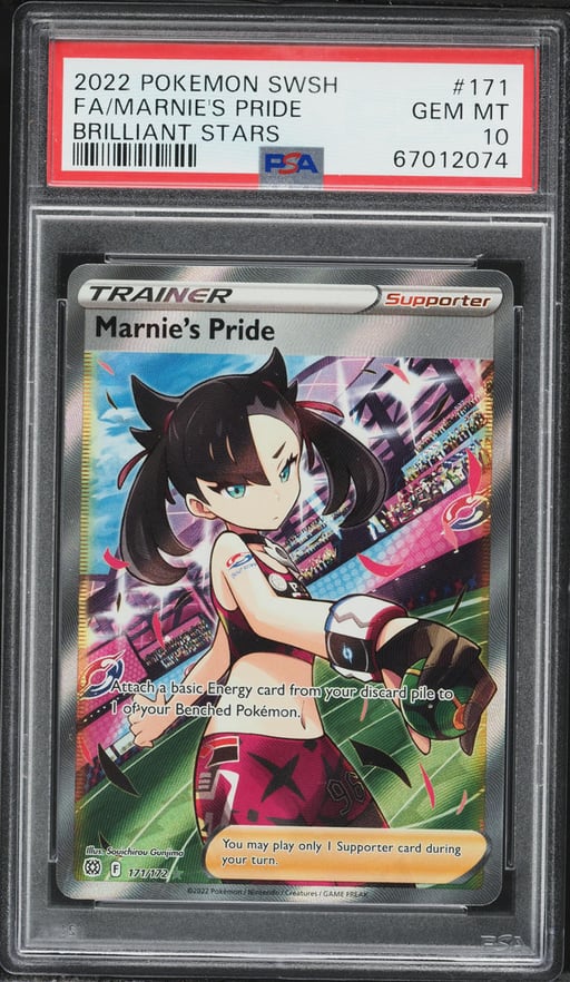 2022 Pokemon Sword & Shield Brilliant Stars Full Art Marnie's Pride #171 PSA 10 GEM MINT