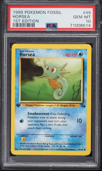 1999 Pokemon Fossil 1st Edition 